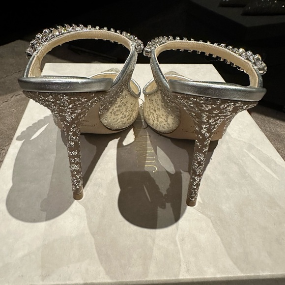 Jimmy Choo Bing Silver heels size 7 - Picture 2 of 5